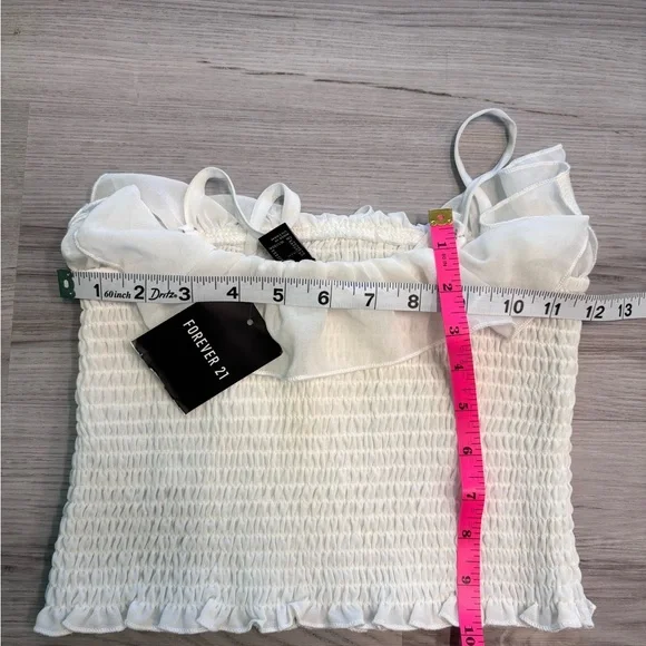 Forever 21 White Ruffle Smocked Camisole - Picture 4 of 5